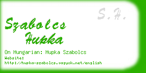 szabolcs hupka business card